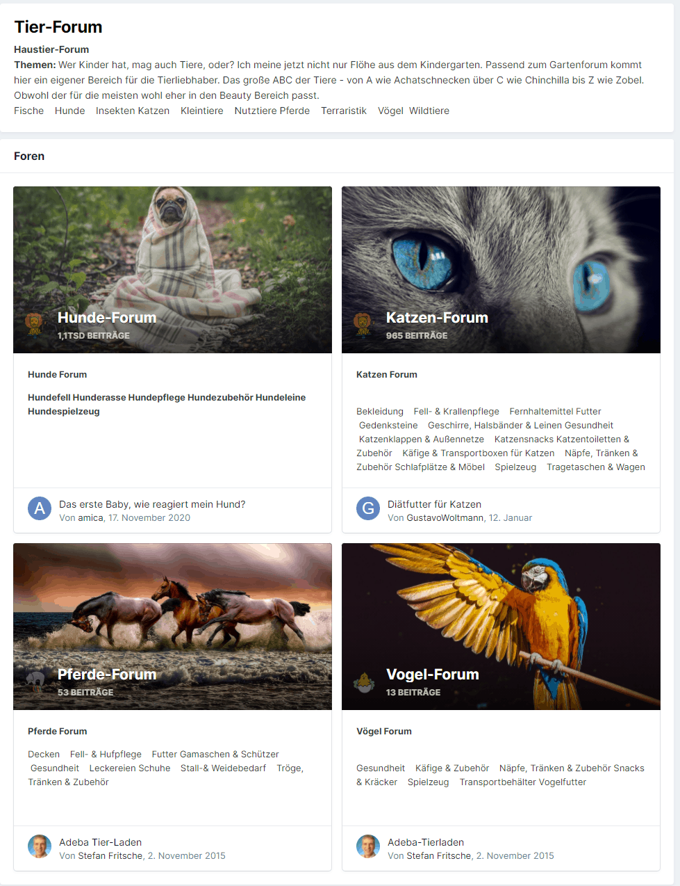 Tierforum für alle lebenden Tiere. Noch ohne Roboterhund.