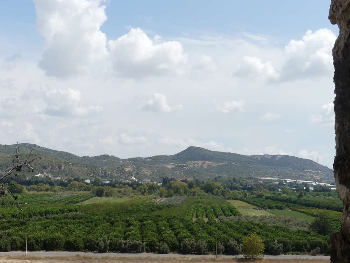 Antalya an der Türkischen Riviera. Landschaft um Aspendos