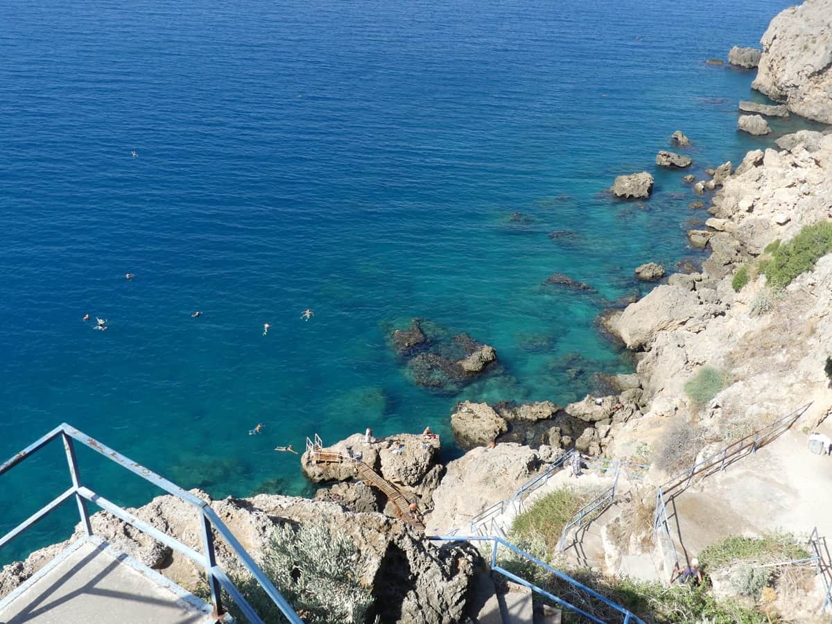 Antalya an der Türkischen Riviera. Badestelle am Meer