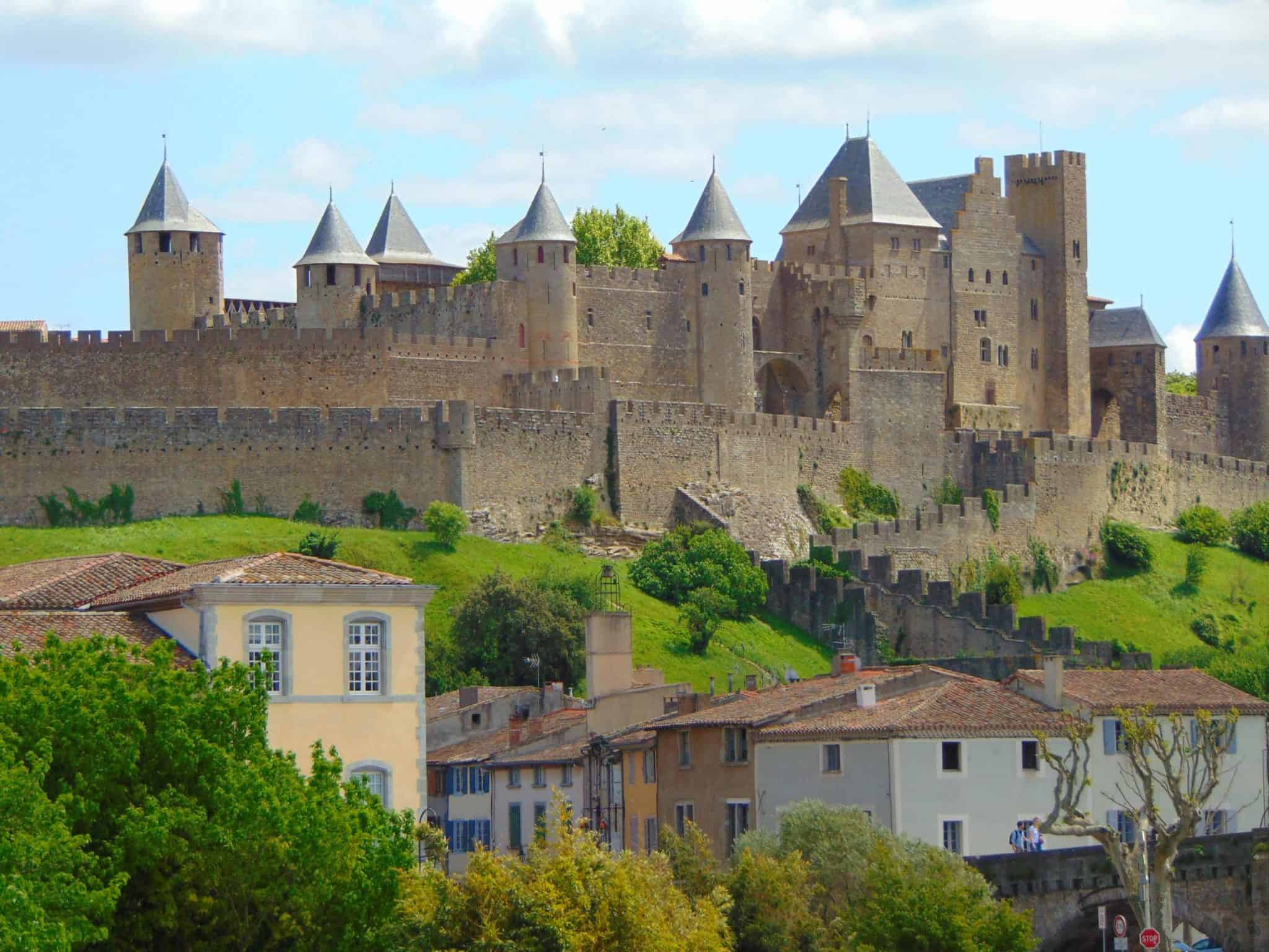 schloss, carcassonne, frankreich