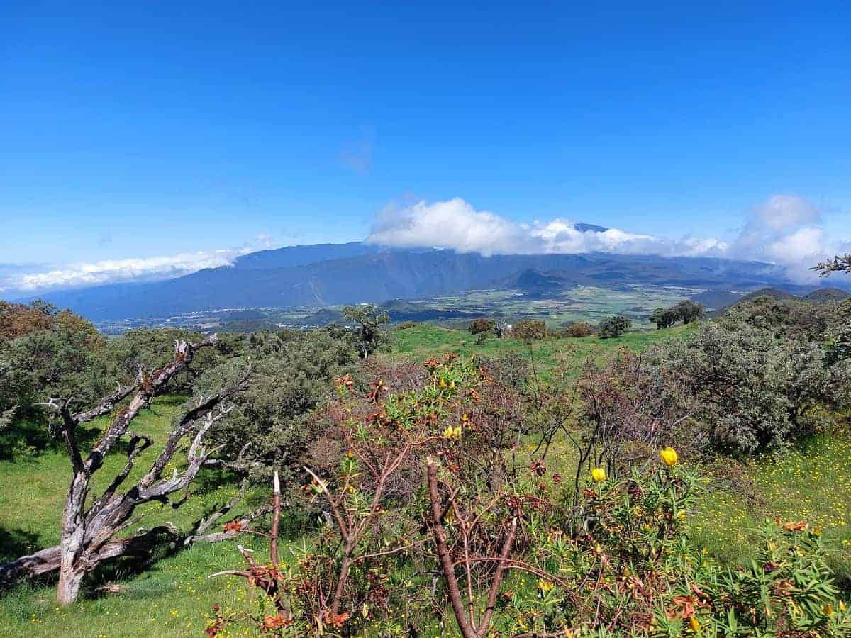 Blick auf das Bergmassiv des Piton des Neiges im Zentrum von La Réunion