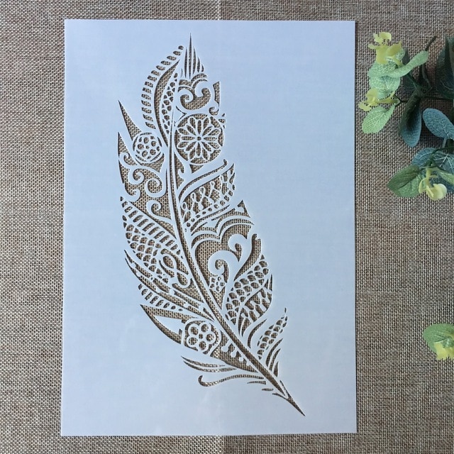 Pochoir plume motif mandala – Image 3