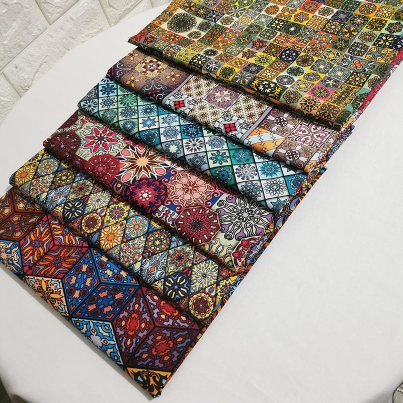 Tissu Mandala au mètre en coton