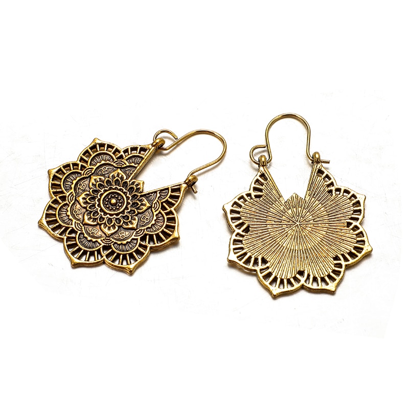 Boucle d'oreille pendante MANDALA ETHNIQUE argent pour femme – Image 4