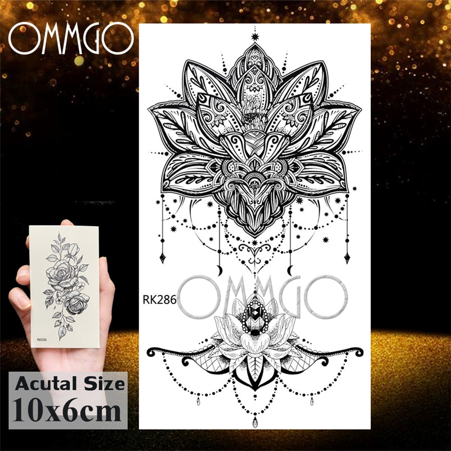 Tatouage éphémère MANDALA fleur pour femme – Image 4