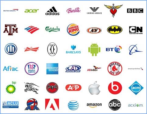 various brand logos