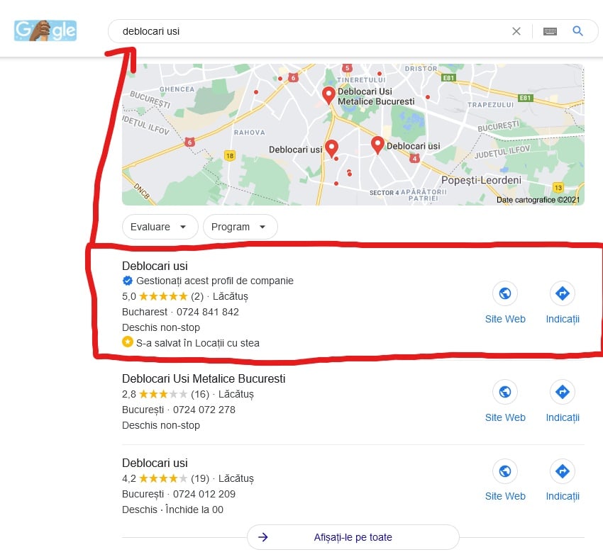 business first on google