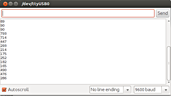 printscreen Анализатор утечки газа на Arduino