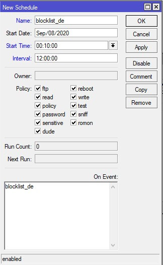 MikroTik Scheduler