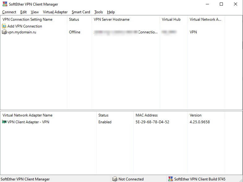 SoftEther VPN Client Manager