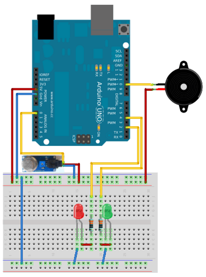 Схема подключения датчика газа MQ-6 Схема подключения датчика газа MQ-6