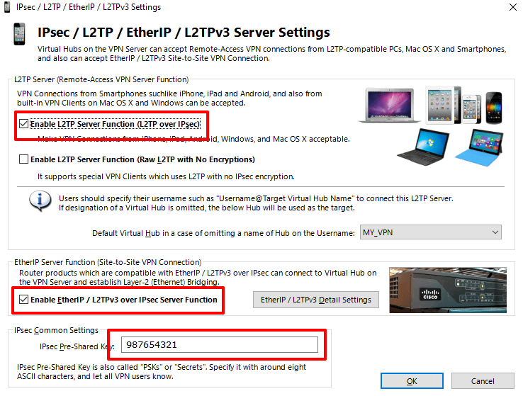 SoftEther IPsec Pre-Shared key