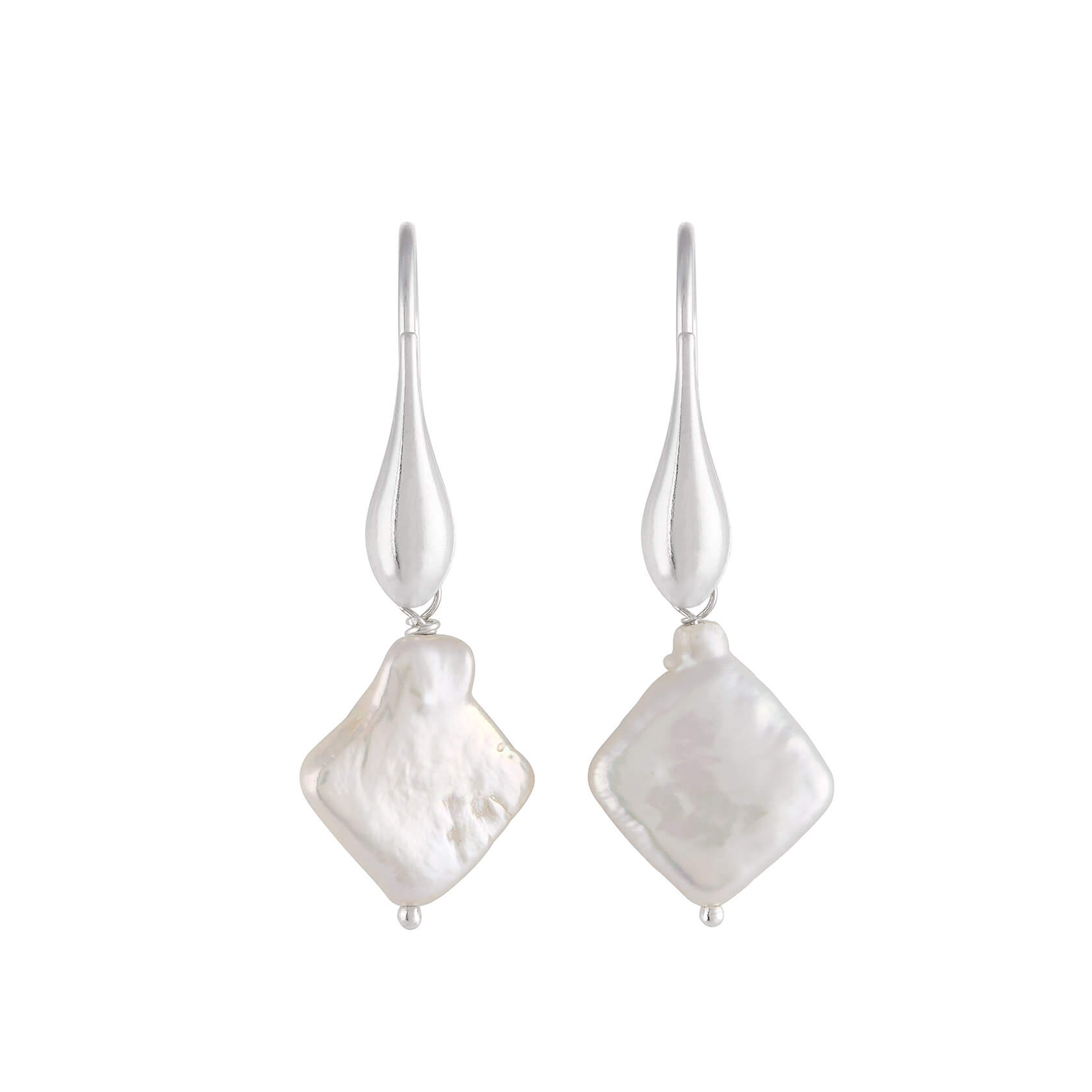 Pendientes de gancho con perla