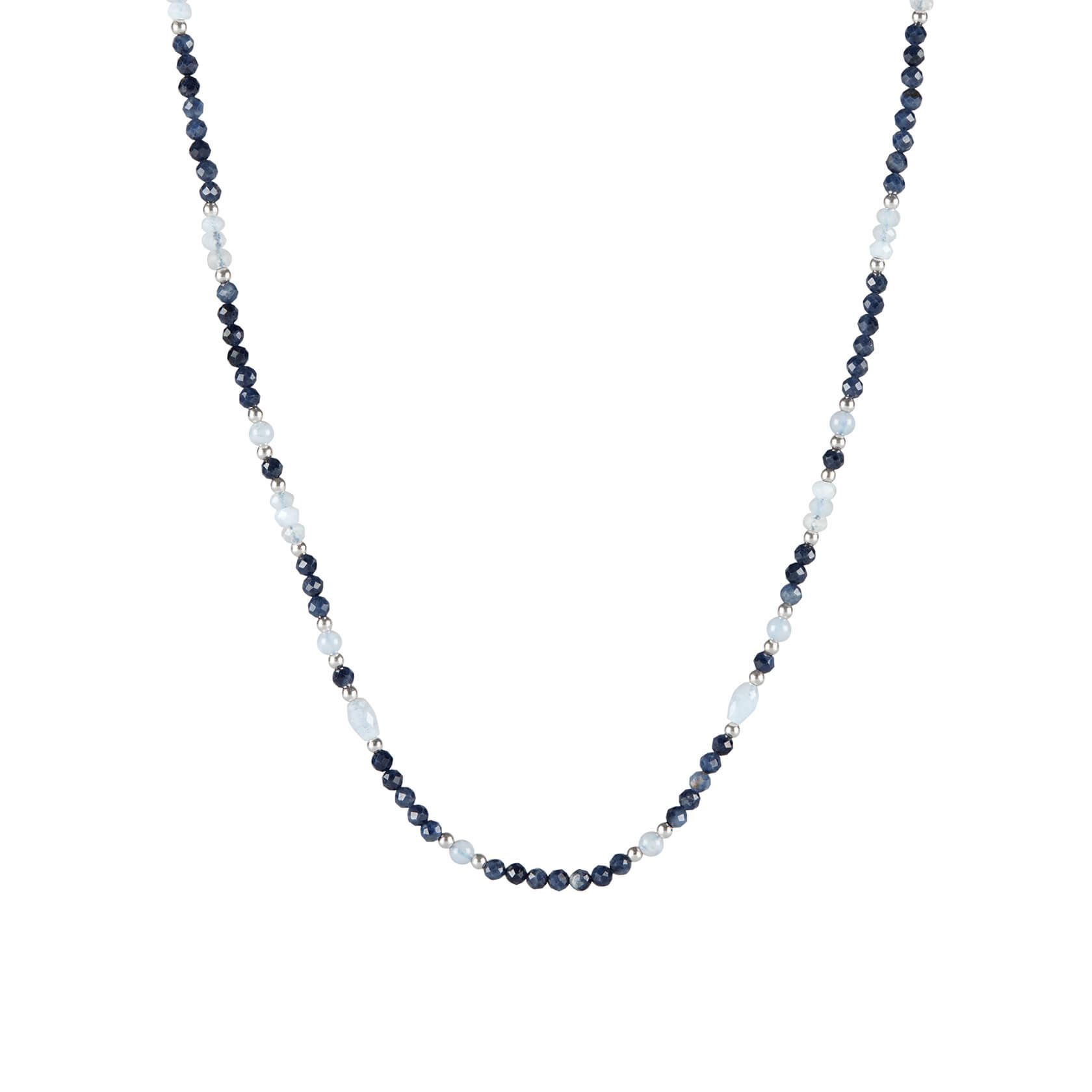 sapphire and chalcedony choker