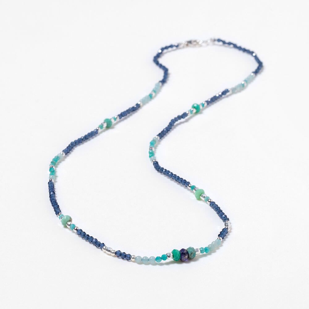 Iolite and amazonite moana necklace