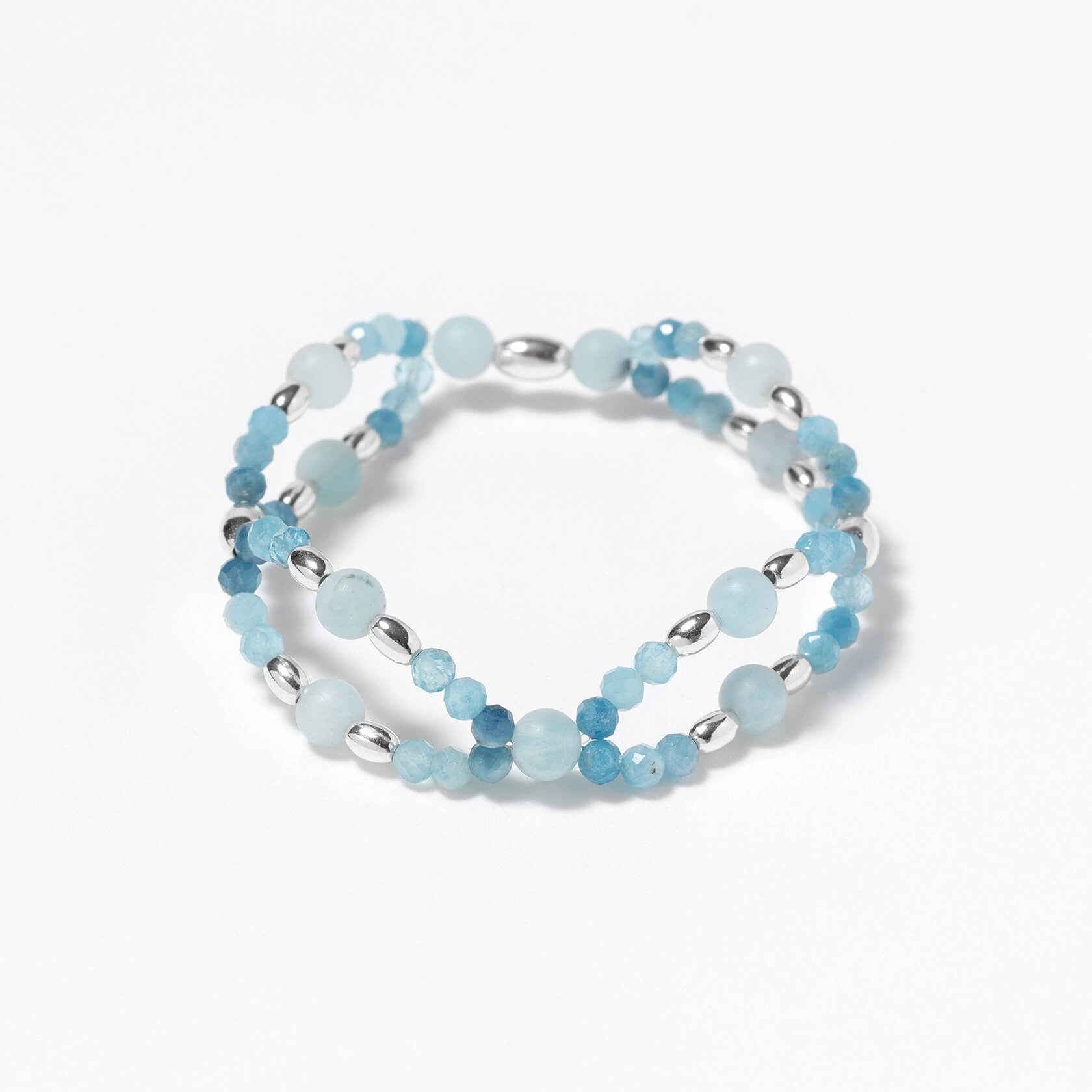 pulsera doble de aguamarina
