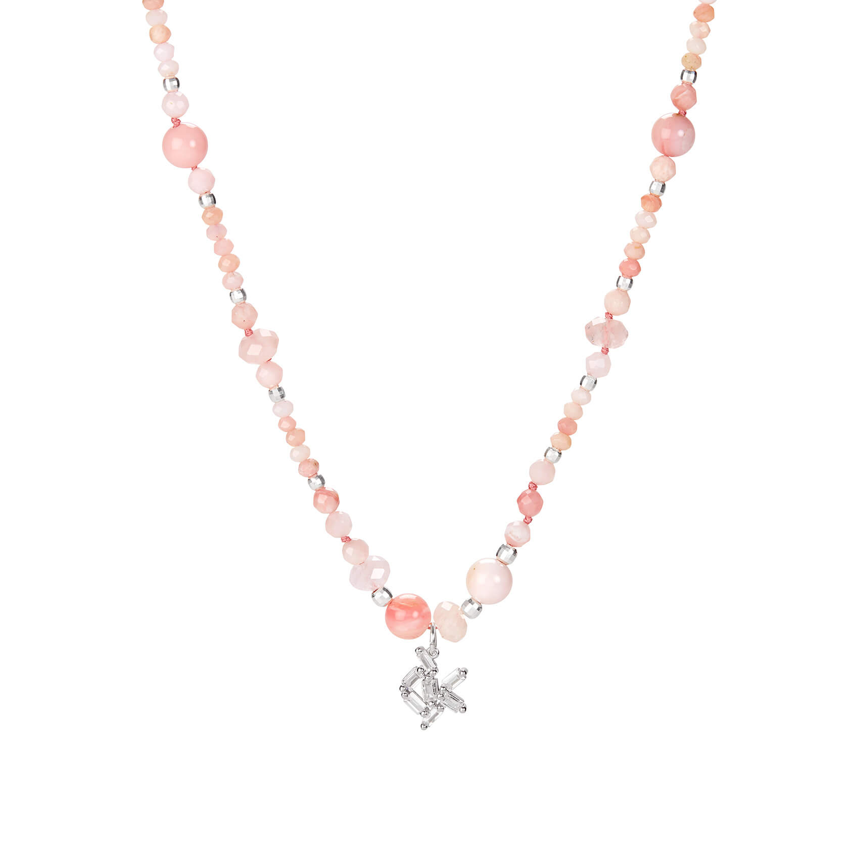 Rose opal short necklace