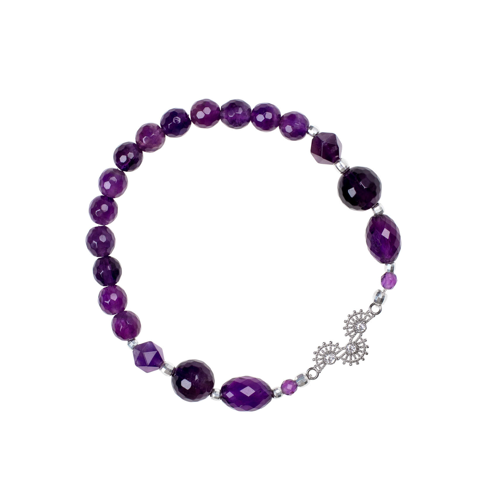 Elastic amethyst bracelet