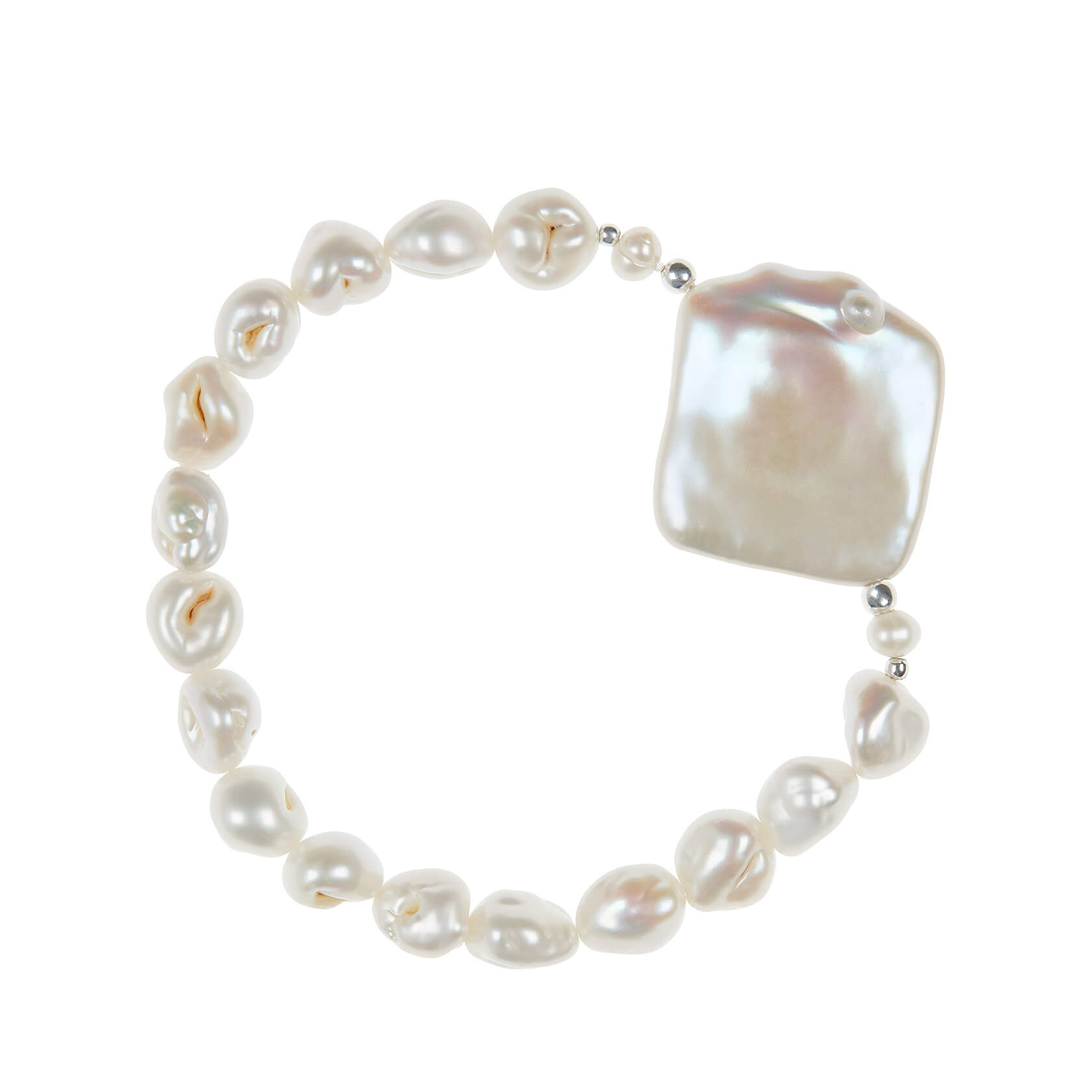 Pulsera de perlas irregulares rombo