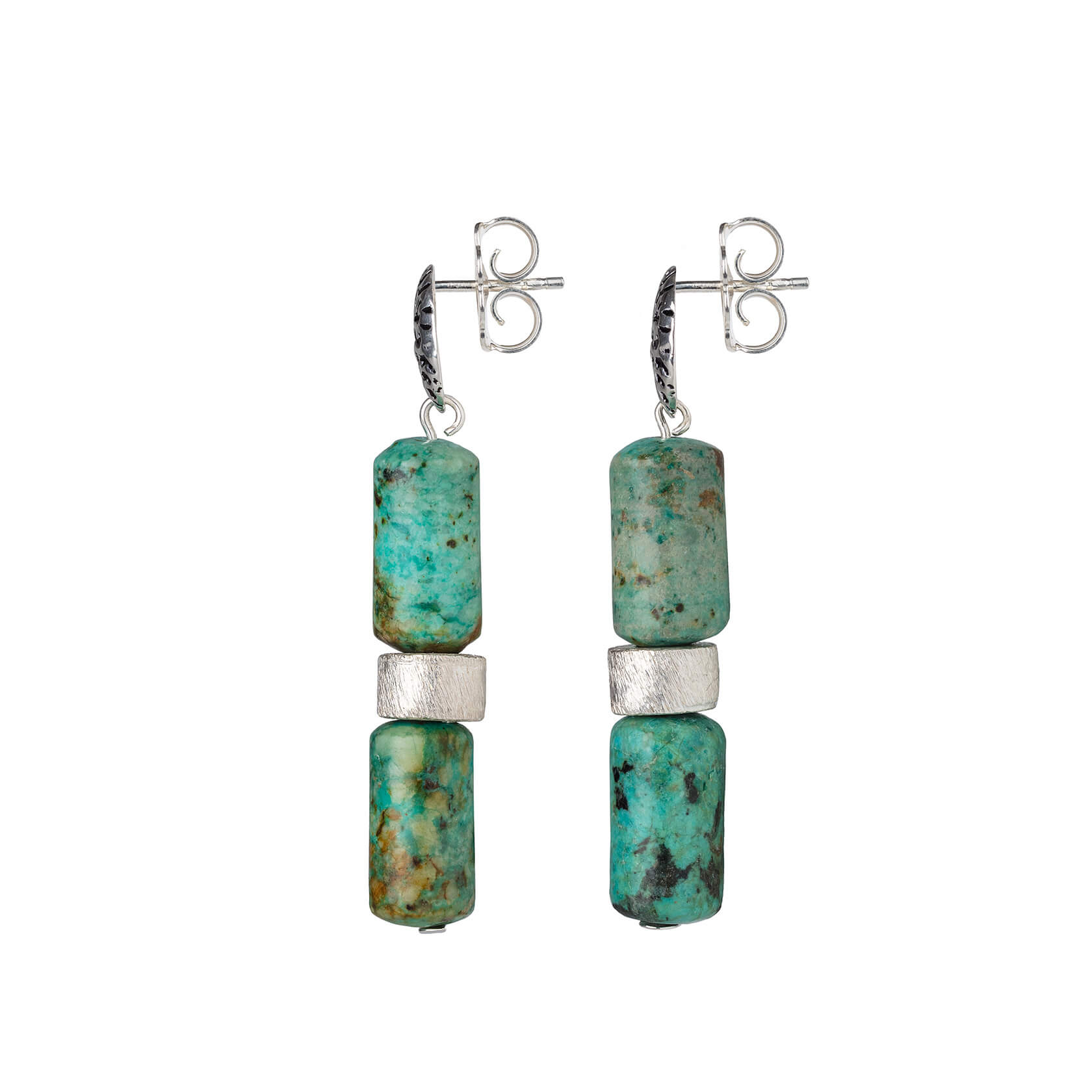 pendientes de turquesa africana doble