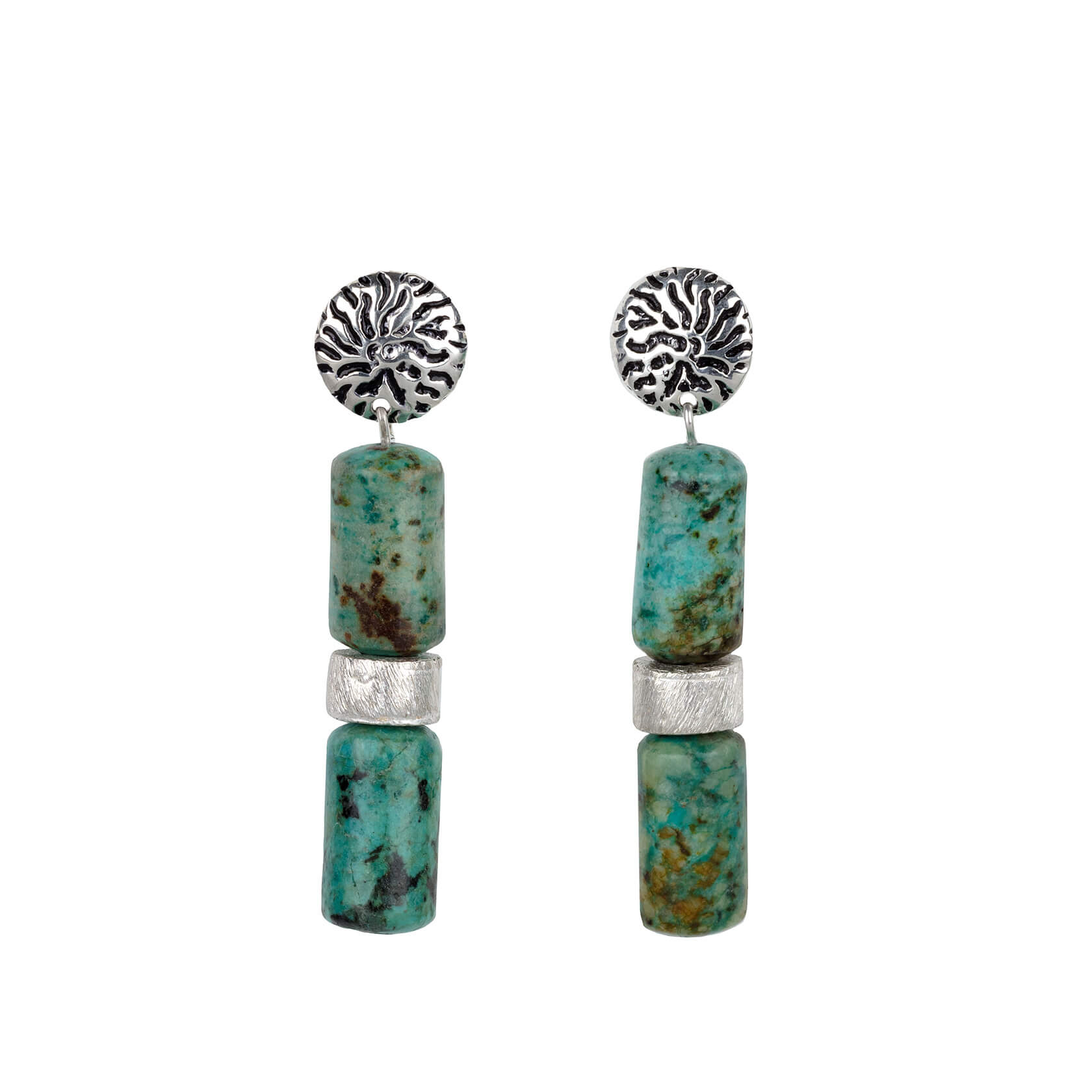 pendientes de turquesa doble
