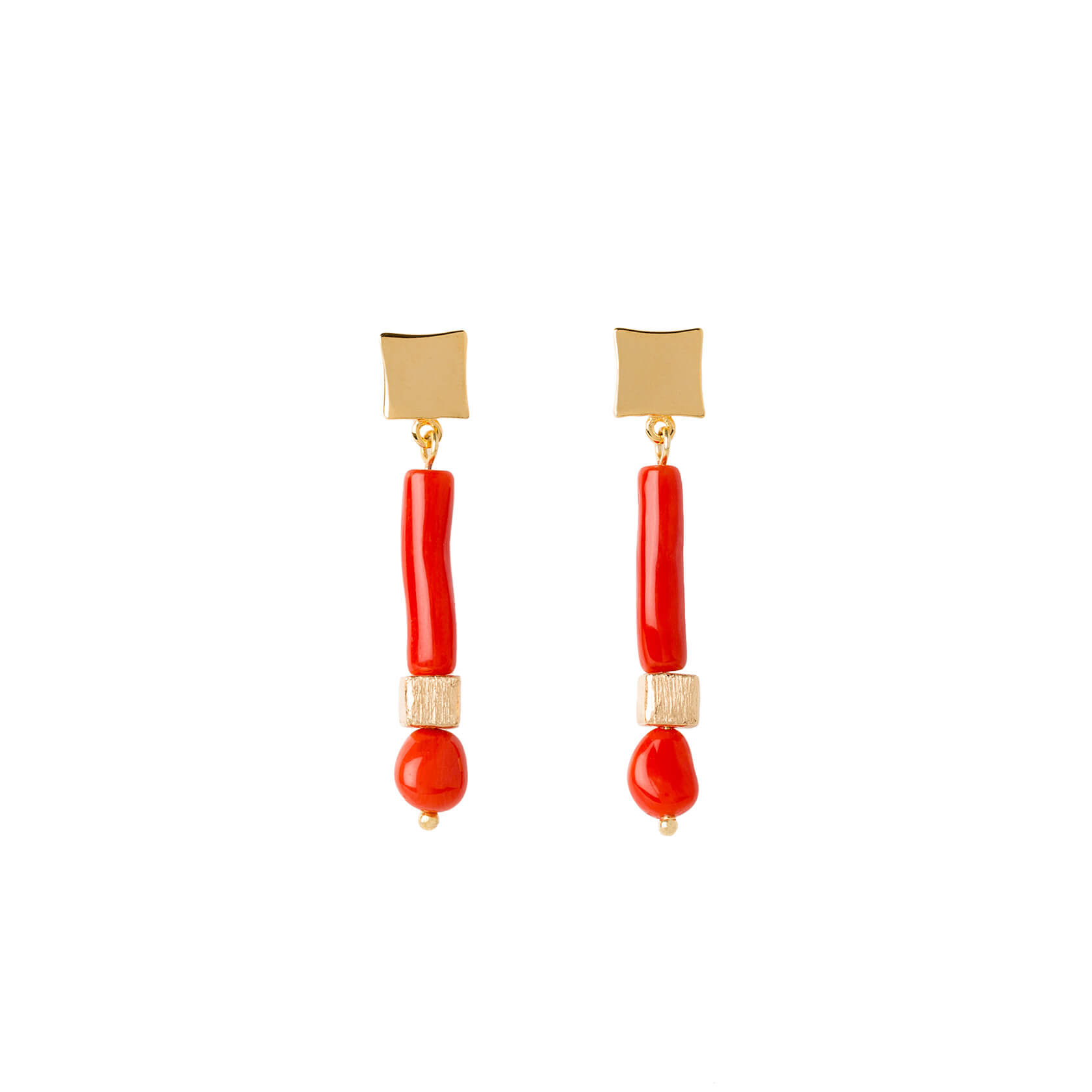 pendientes de coral rojo