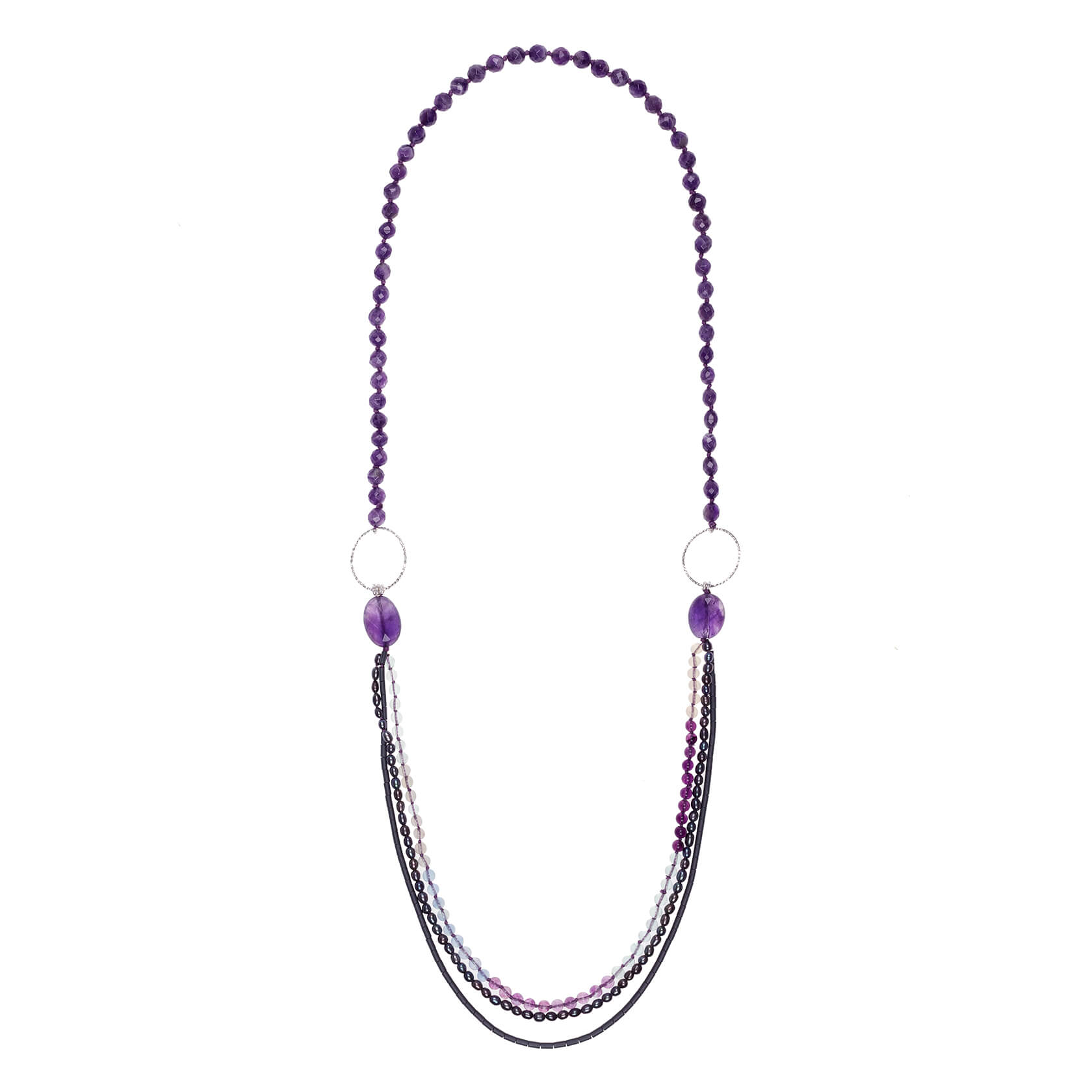 Amethyst three layers necklace Marybola