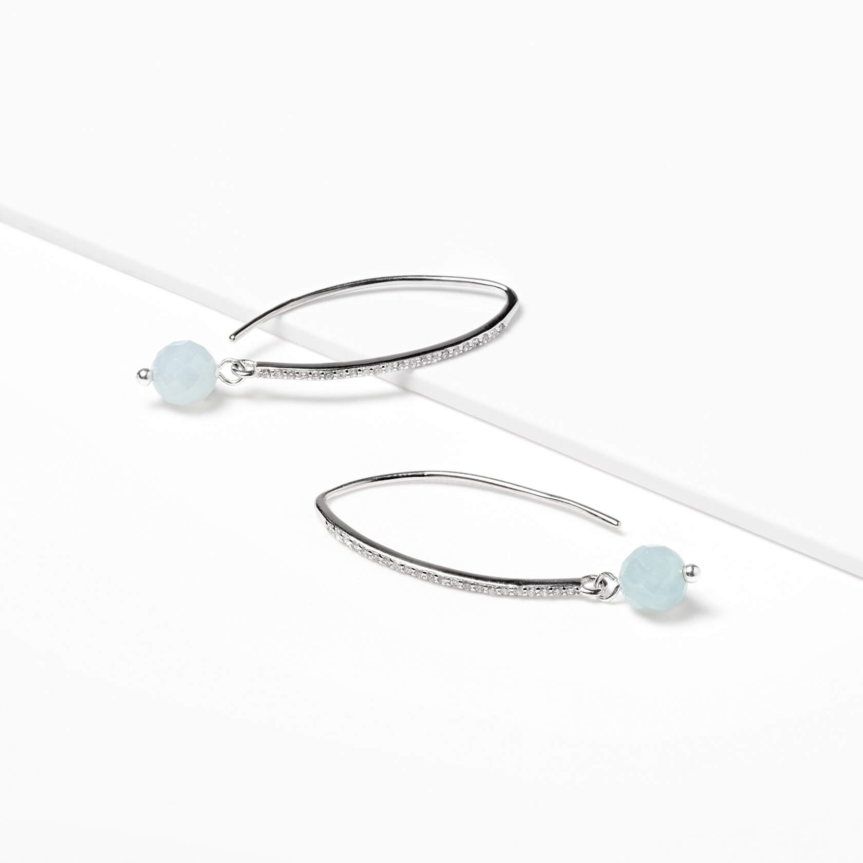pendientes aguamarina nube gancho