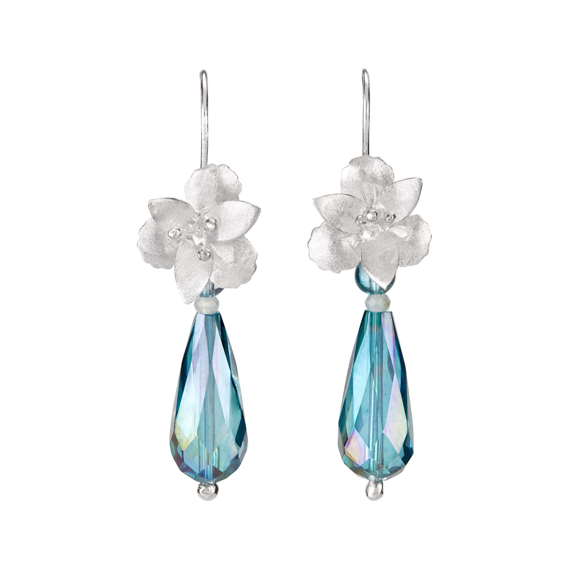 Pendientes de cuarzo aqua aura