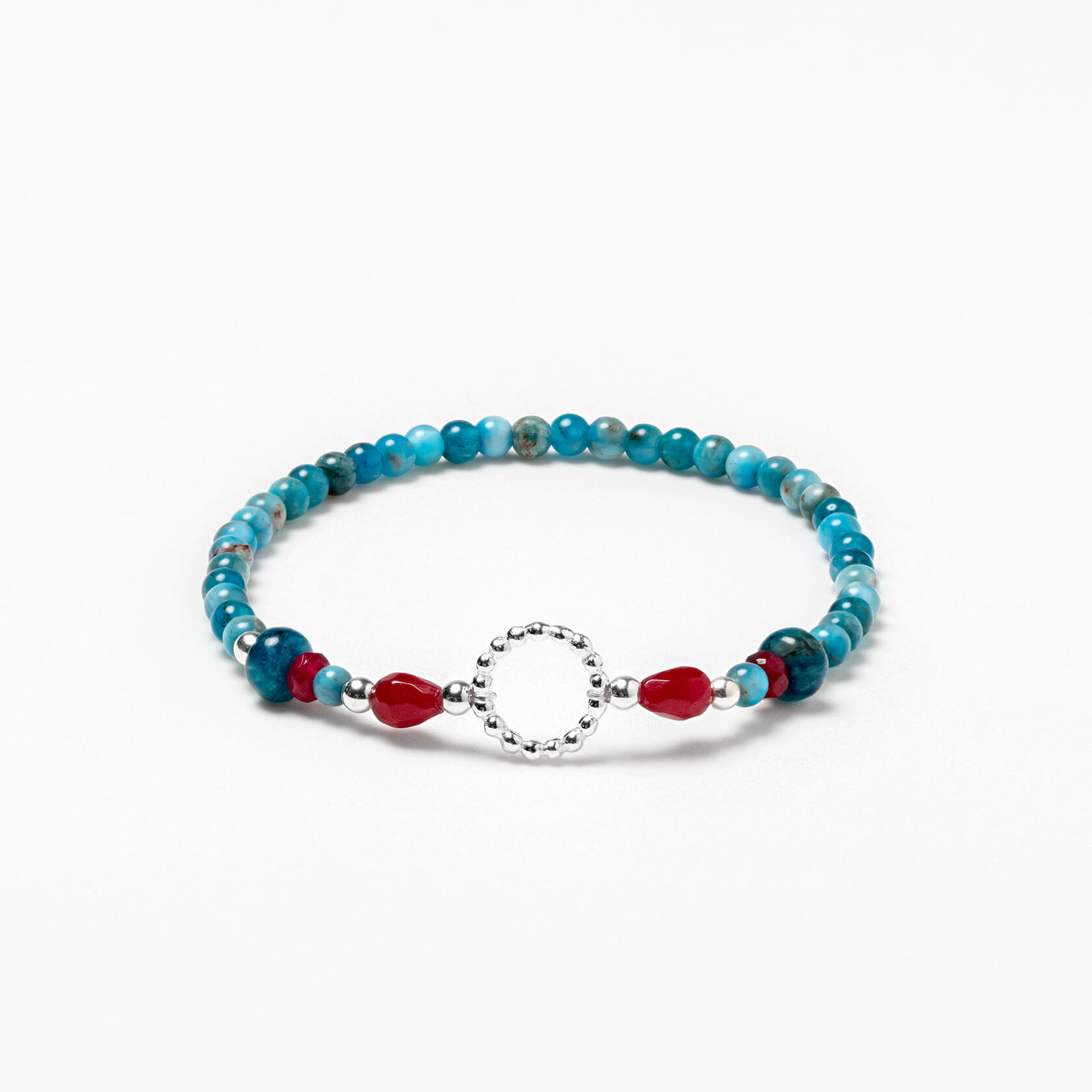 Pulsera de apatito y plata