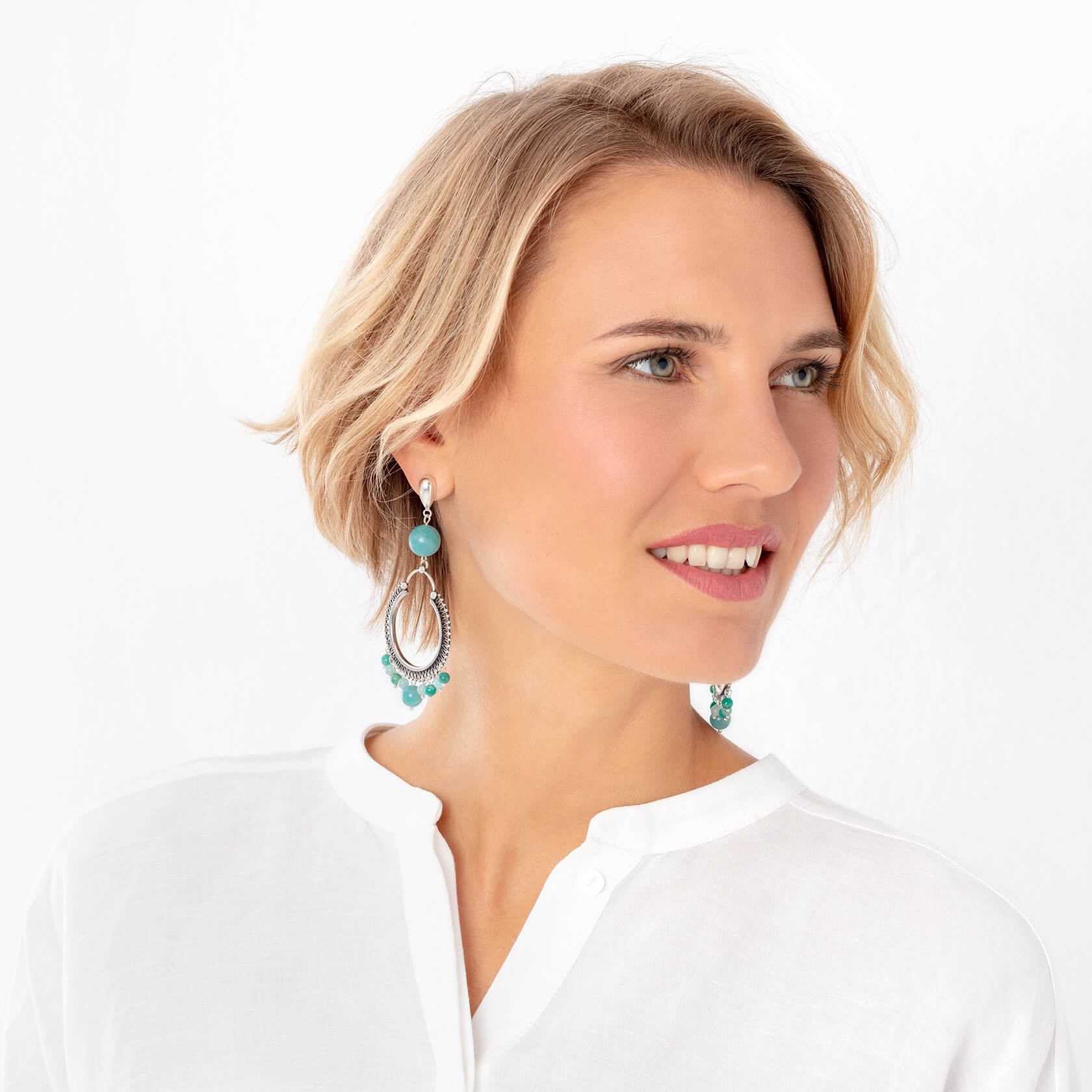 Hoop amazonite cora earrings marybola