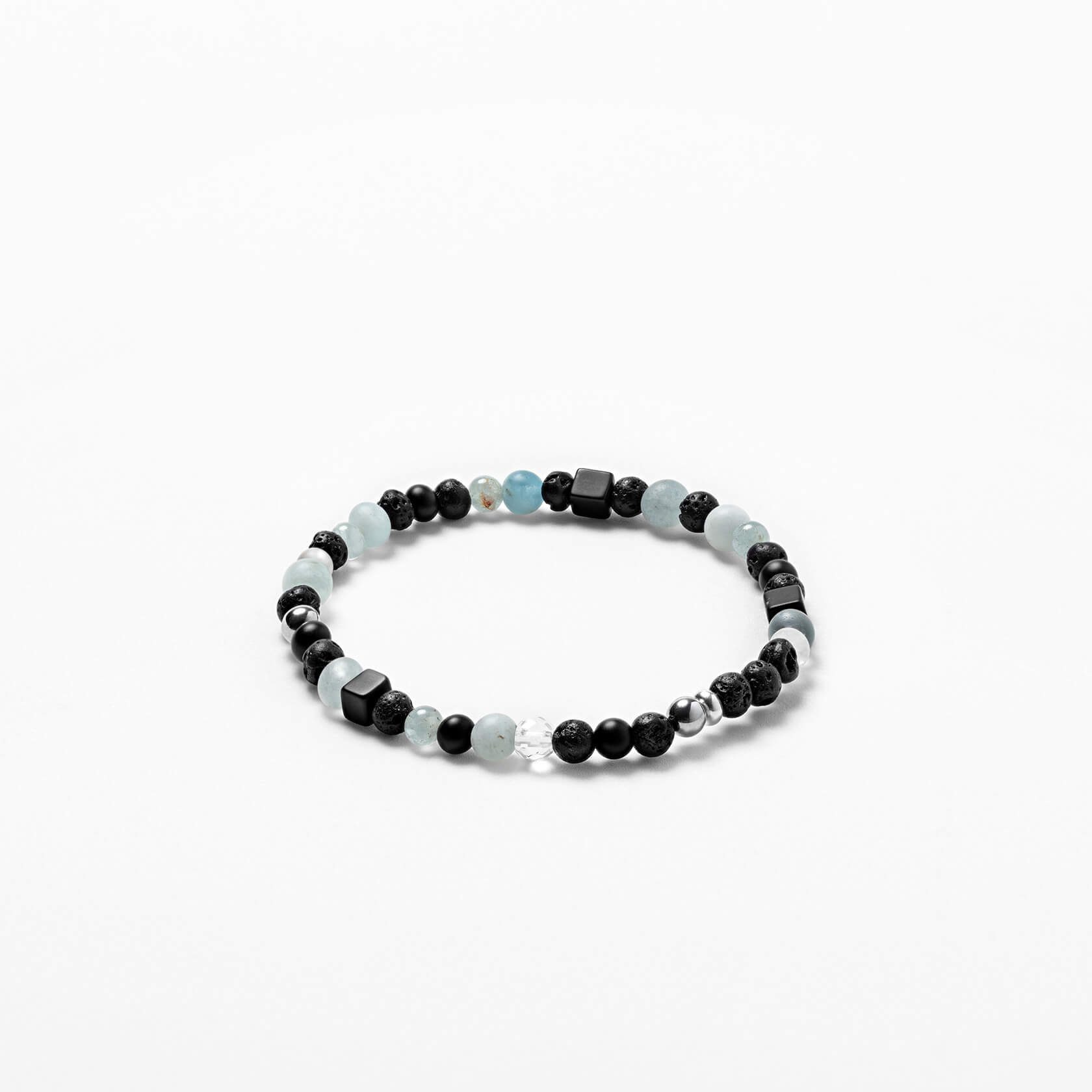 pulsera unisex aguamarina y cuarzo marybola
