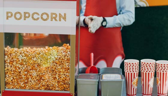 Location machine popcorn