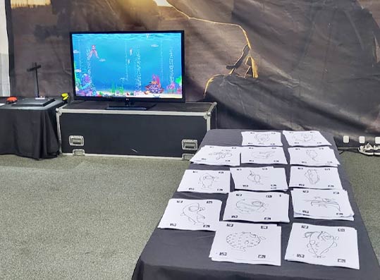 coloriage en dessin animé stand animation coloriage animé stand