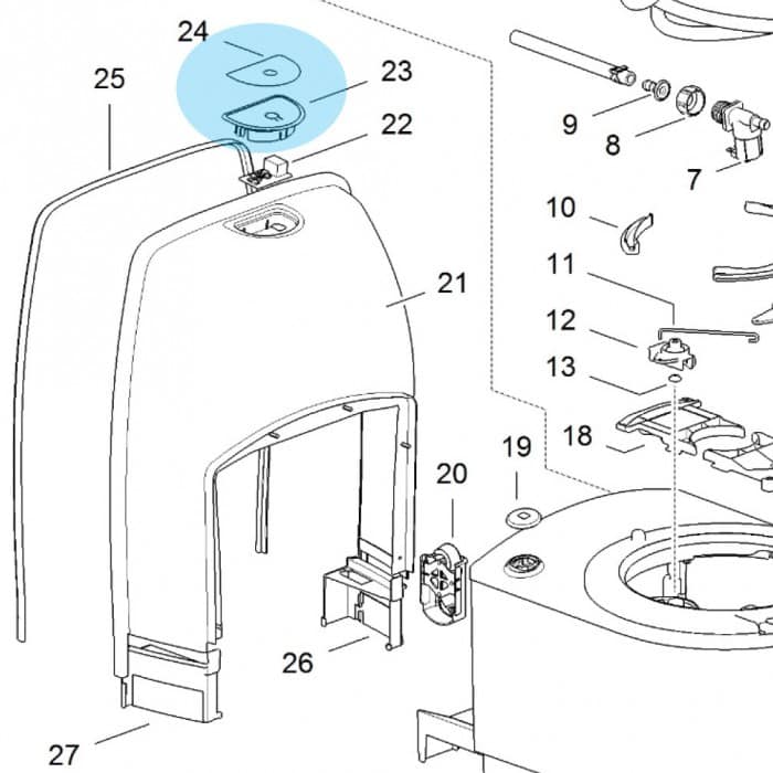 ⁦כפתור הפעלה לאסלה THETFORD-C223⁩ &ndash; תמונה ⁦2⁩