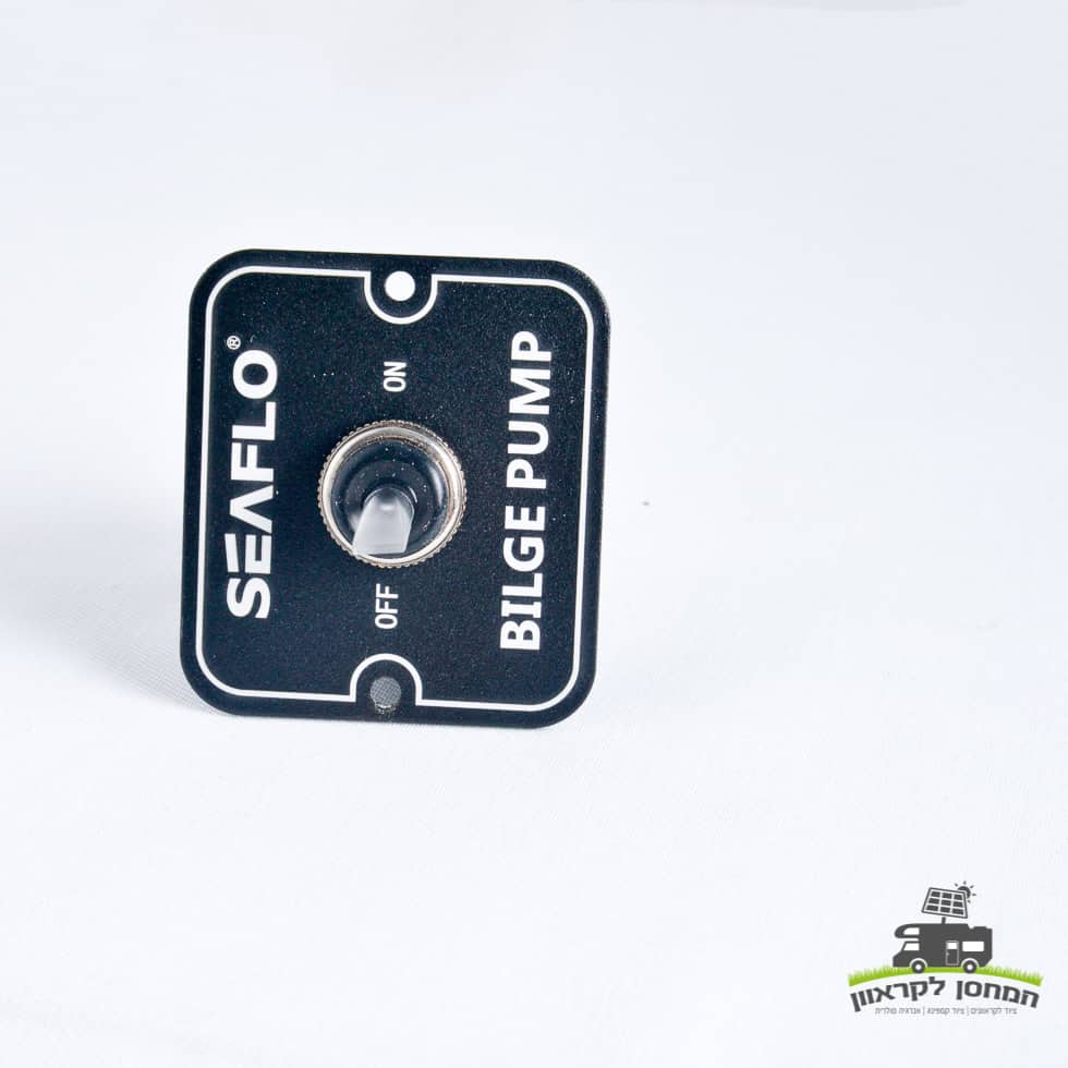 מתג ON/OFF שחור מרובע עם תווית