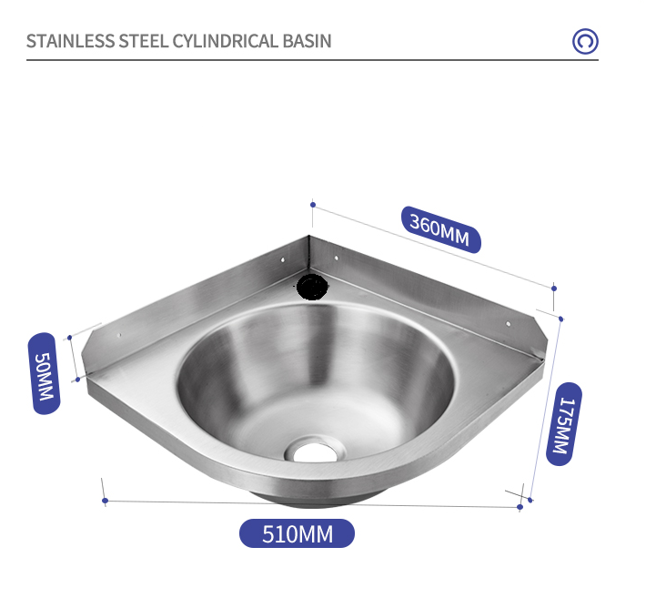 כיור פינתי נירוסטה