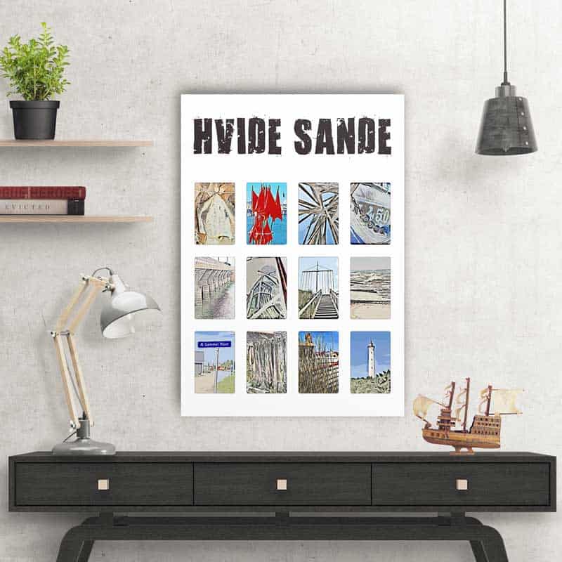 Hvide Sande Collage C122, vector billede