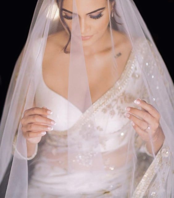 Long Veil Christian Wedding Sarees