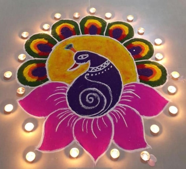 Kundan Rangoli Lotus Design