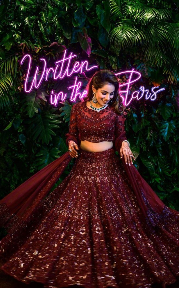 Velvet Maroon Bridal Lehenga