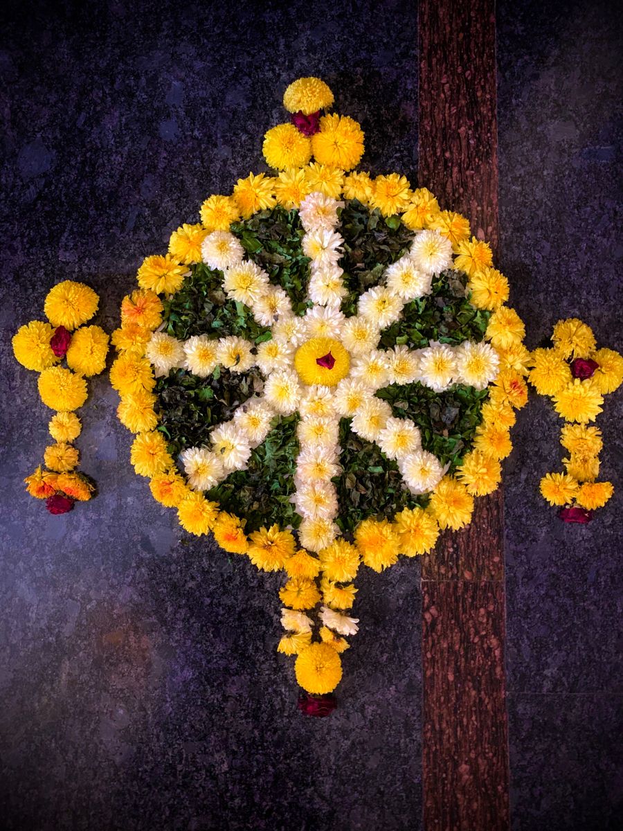 Wheel Flower Rangoli Design