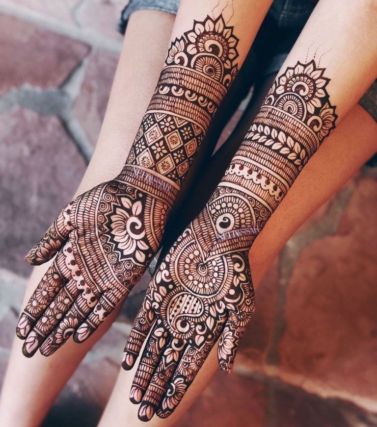 Bridal Lotus Mehendi Designs