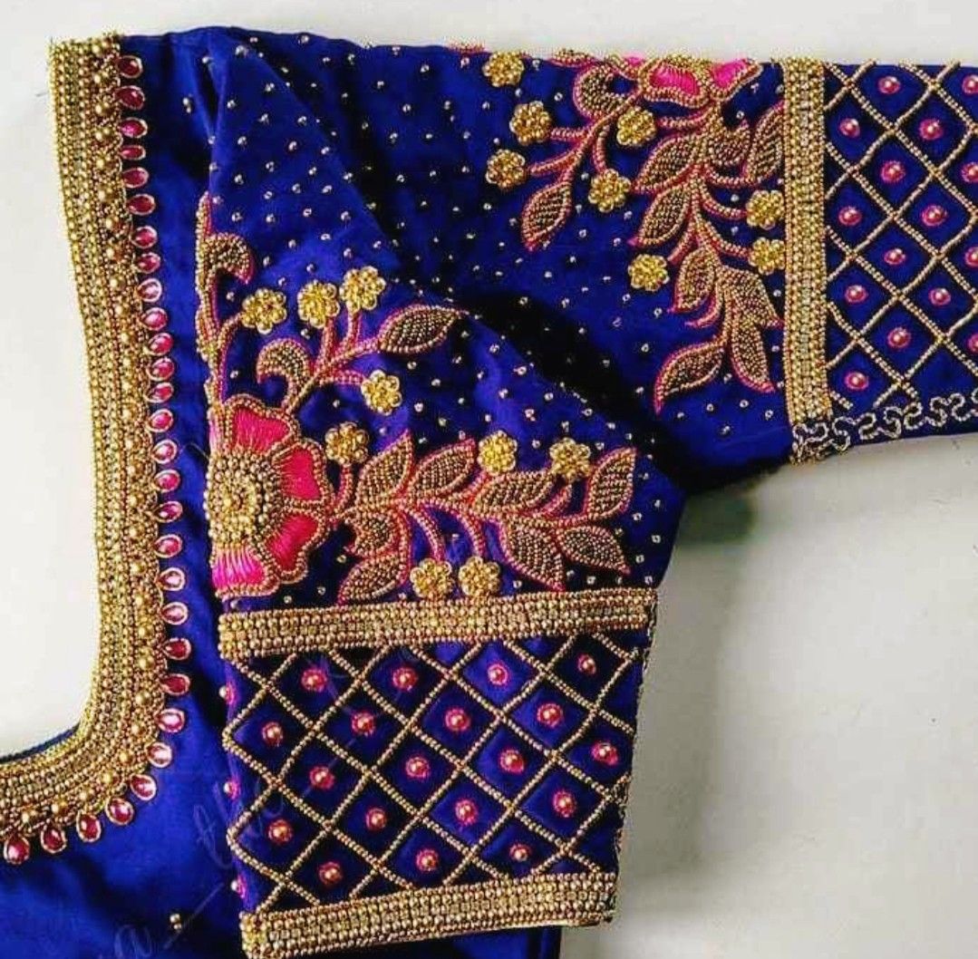 The Peacock Wedding Machine Embroidery Blouse Designs