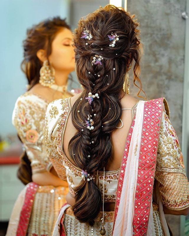 Rapunzel Modern Hairstyle for Lehenga