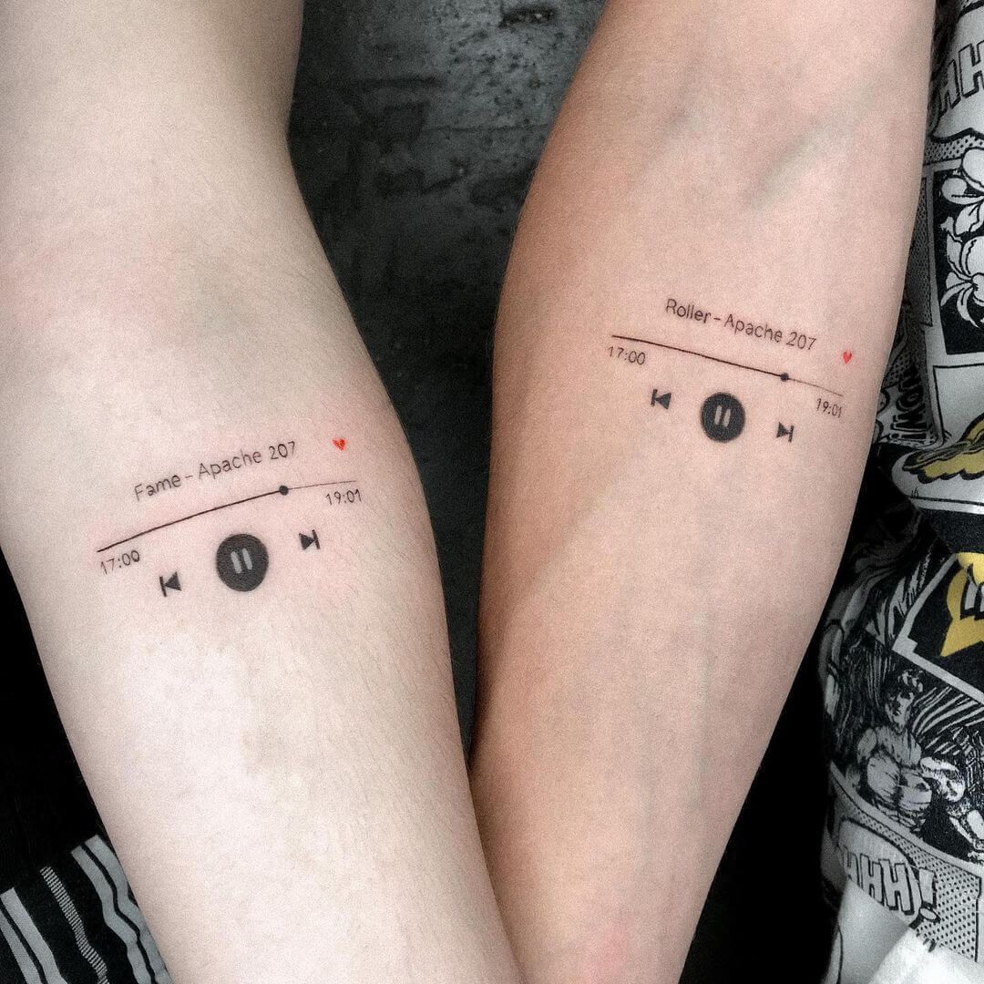 Music Lover Couples Tattoos
