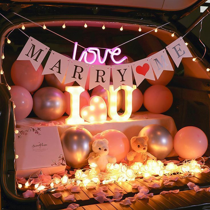 Proposal Style Car Decoration for Birthday