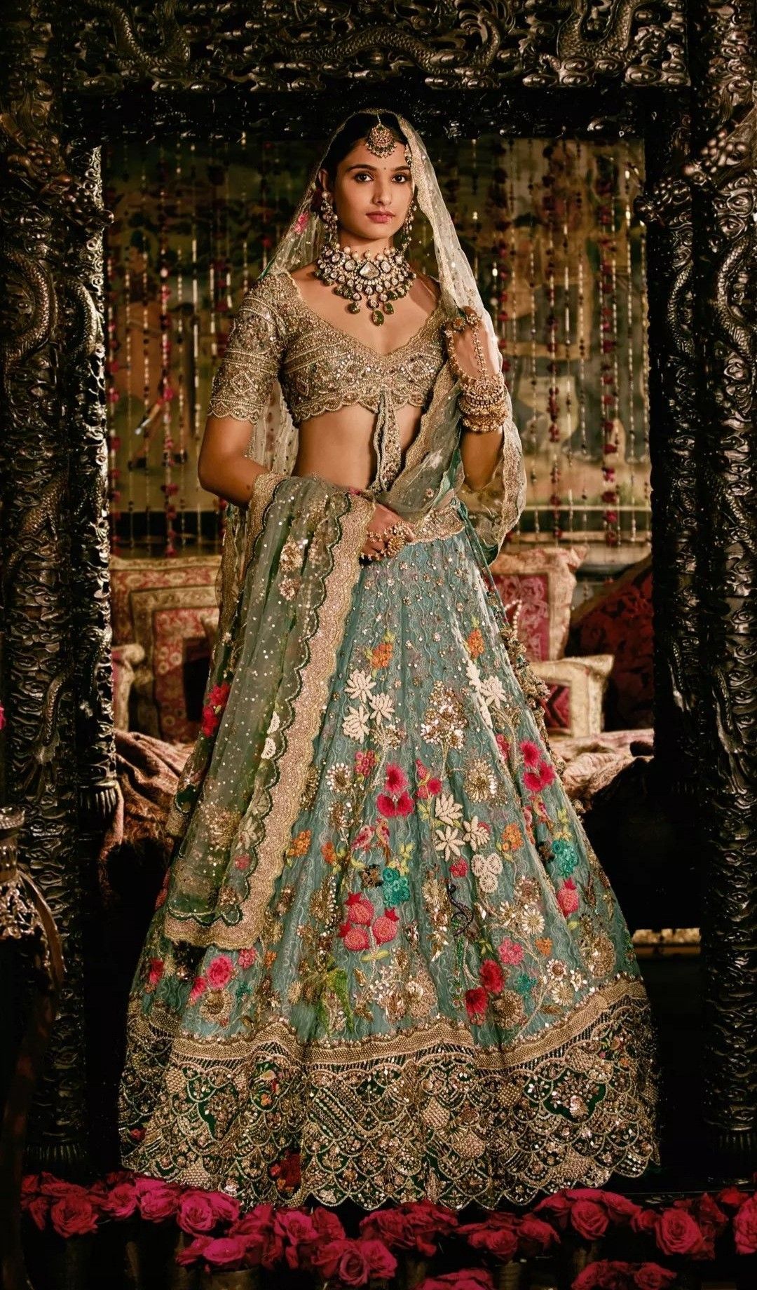 Phulkari Rajasthani Bridal Lehenga