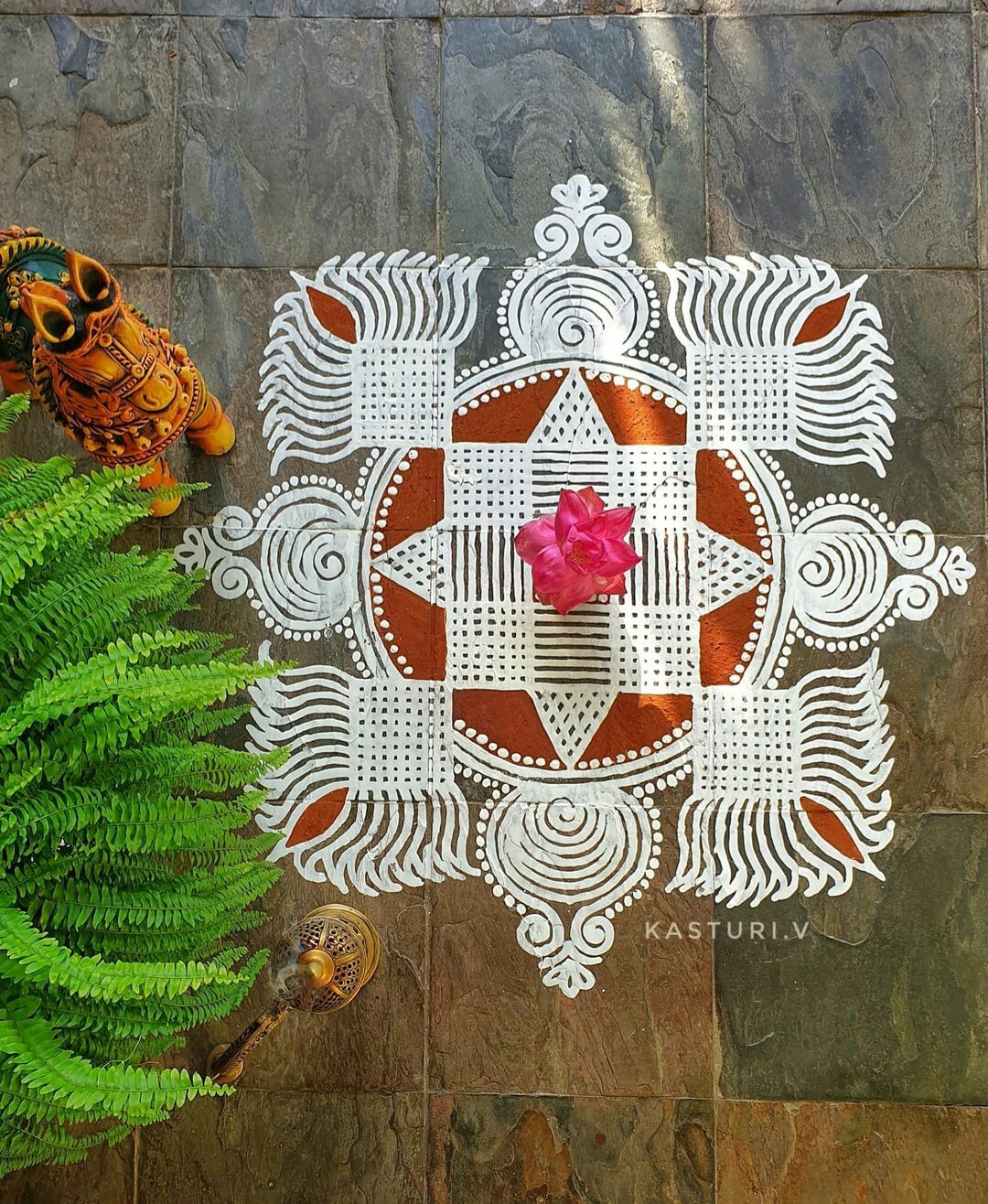 Colourful Chukki Rangoli Designs with Dots