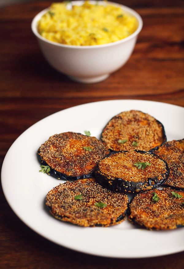 Begun Bhaja or Eggplant Fritters for Aiburobhat Menu